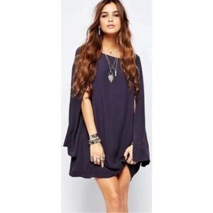 Free People Some Like It Hot Split Sleeve Mini Dress Witchcore Fairycore M NWT